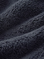 Navy Blue Fleece Borg Overhead Hoodie - Image 7 of 7