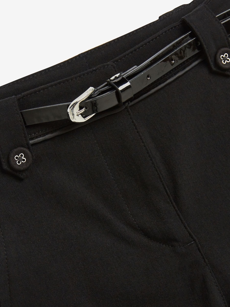 Black Senior Belted Skinny Stretch School Trousers (9-18yrs) - Image 8 of 8