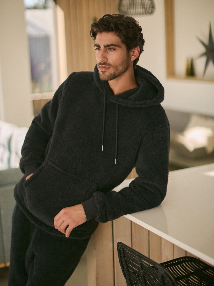 Black Fleece Borg Overhead Hoodie - Image 2 of 9