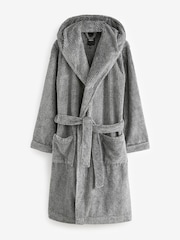 Grey Supersoft Hooded Dressing Gown - Image 8 of 10