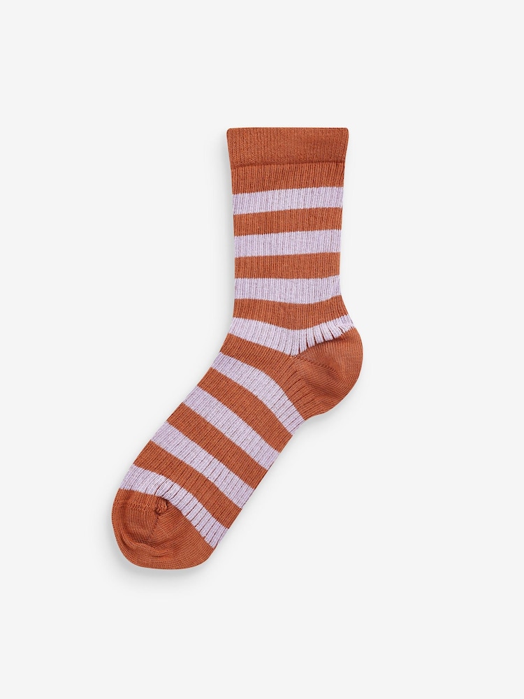 Stripe Cotton Rich Ribbed Socks 7 Pack - Image 2 of 8