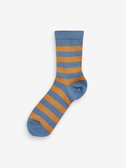 Stripe Cotton Rich Ribbed Socks 7 Pack - Image 4 of 8