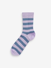 Stripe Cotton Rich Ribbed Socks 7 Pack - Image 6 of 8