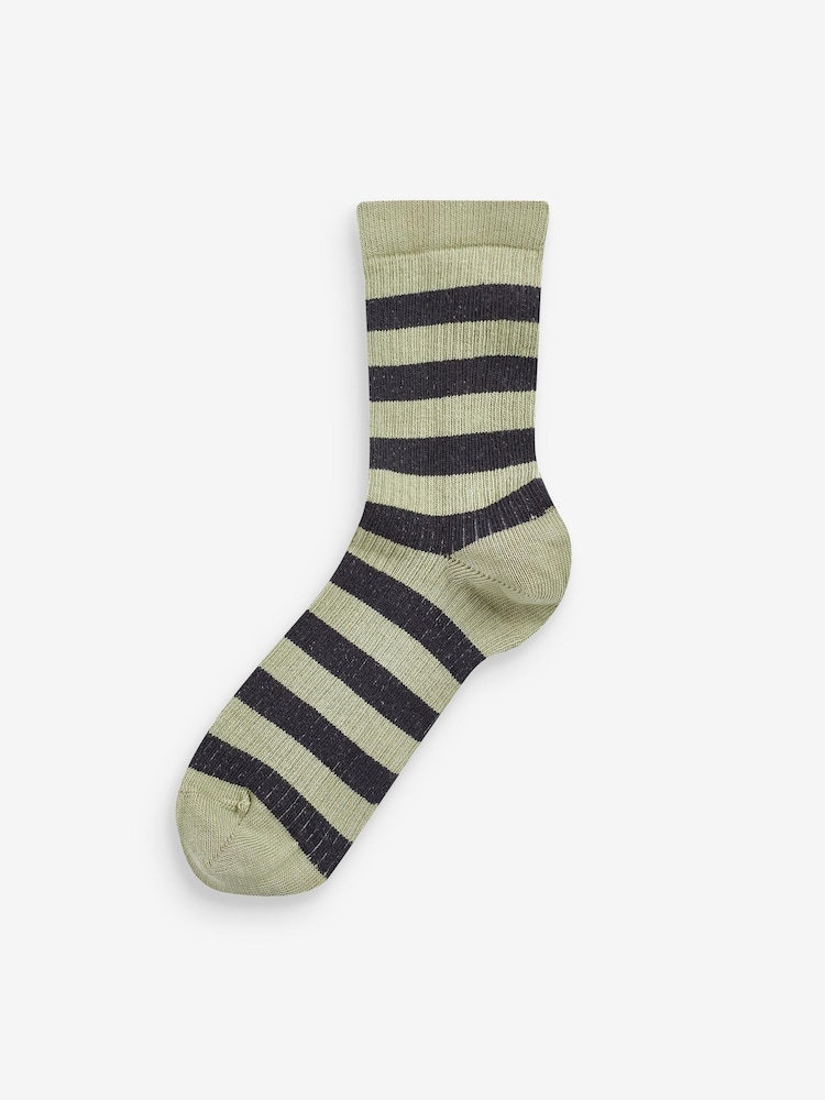 Stripe Cotton Rich Ribbed Socks 7 Pack - Image 8 of 8