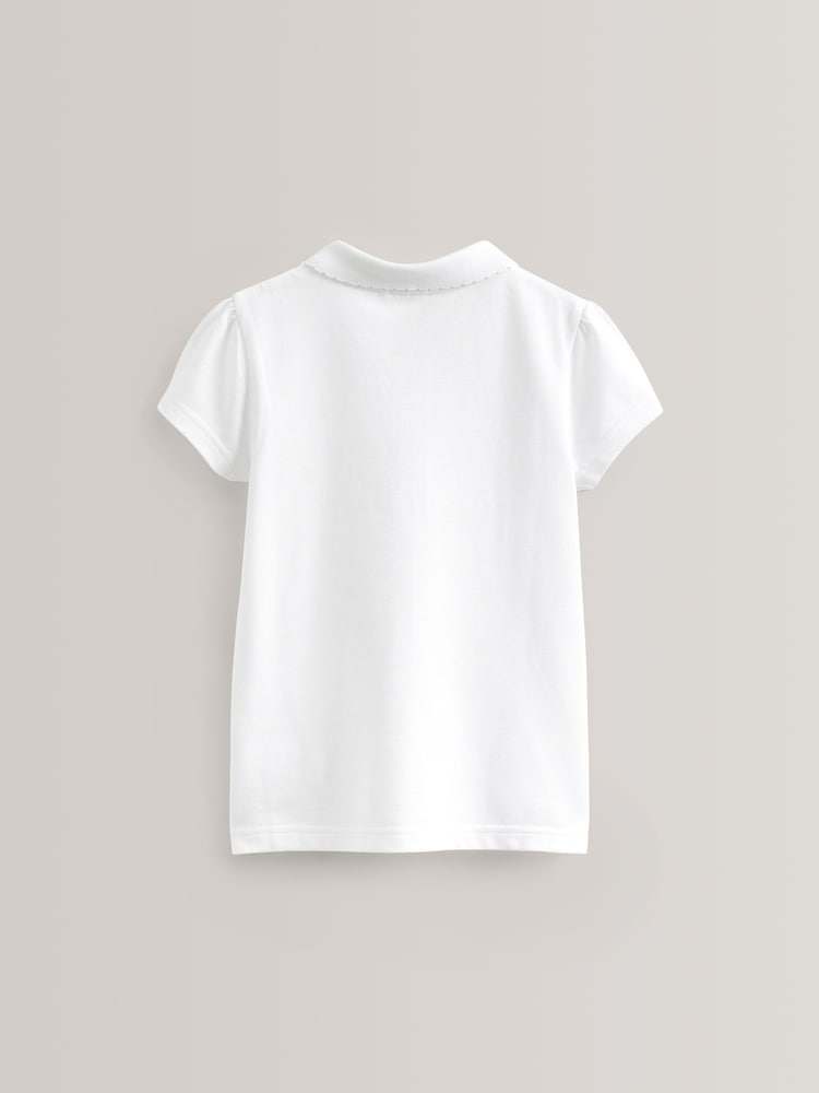 Wit - Set van 5 100% katoenen poloshirts met korte mouwen (3 - 16 jr) - Image 3 of 7