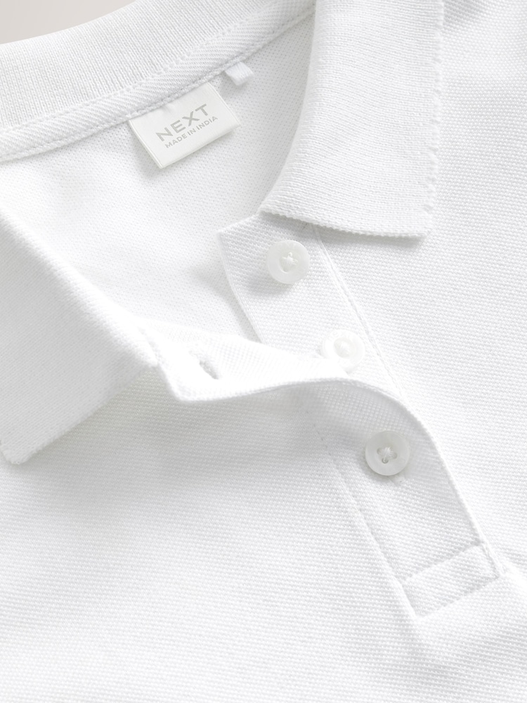 Wit - Set van 5 100% katoenen poloshirts met korte mouwen (3 - 16 jr) - Image 6 of 7