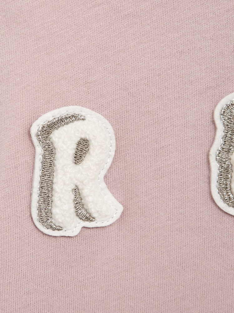 Reiss Pale Pink Bobbi Motif Crew Neck T-Shirt - Image 6 of 6