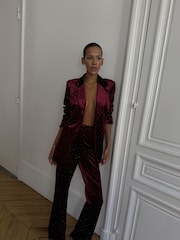 Never Fully Dressed Red Velvet Trousers - Image 4 of 4