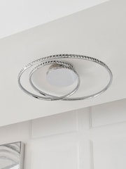 Chrome Luna Flush Ceiling Light - Image 2 of 9