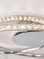 Chrome Luna Flush Ceiling Light - Image 3 of 9