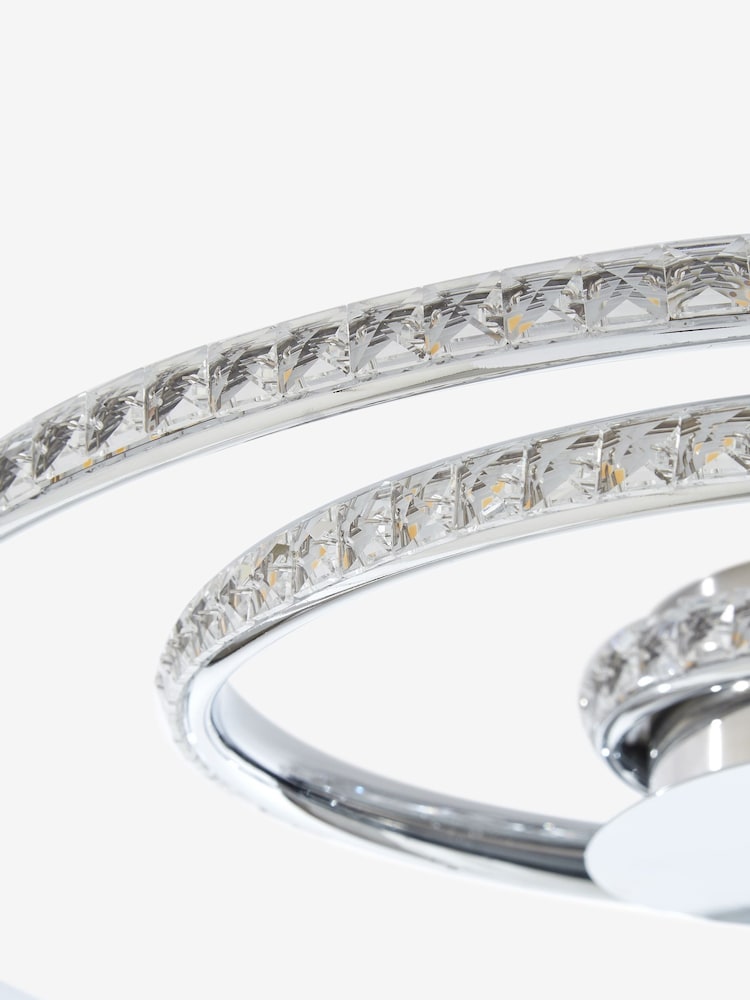 Chrome Luna Flush Ceiling Light - Image 9 of 9