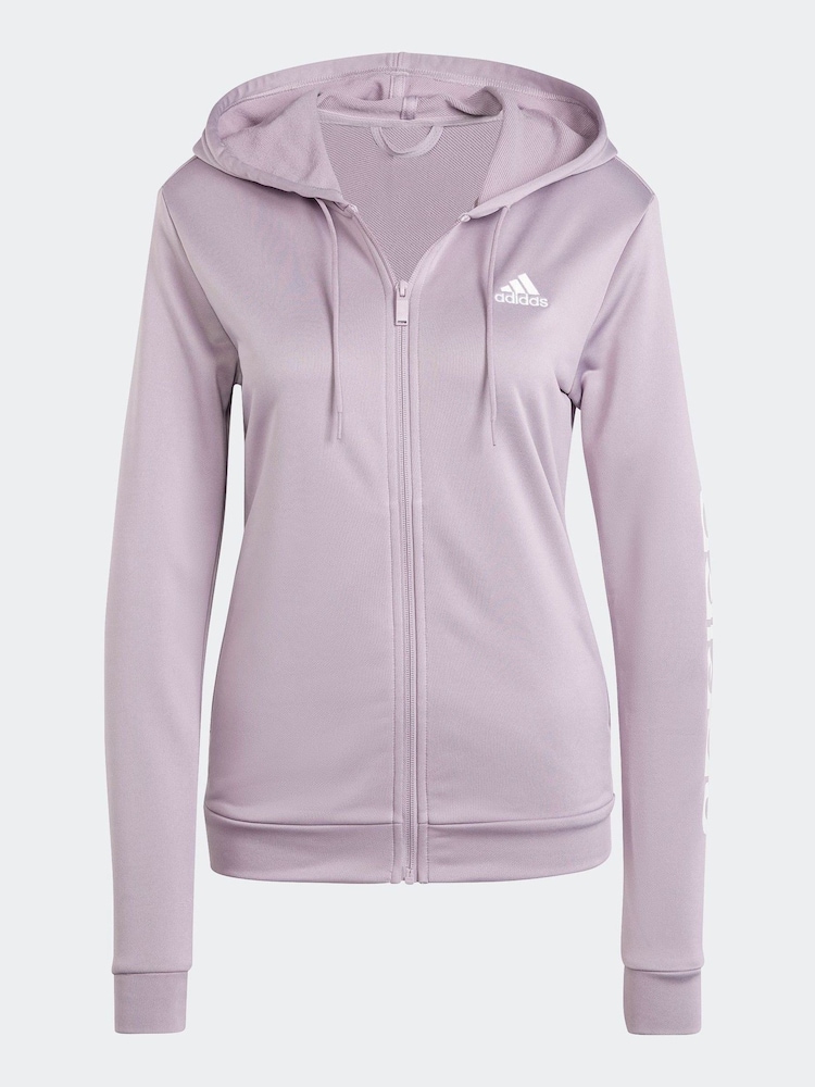 adidas Purple Sportswear Linear Tracksuit - Image 8 of 8
