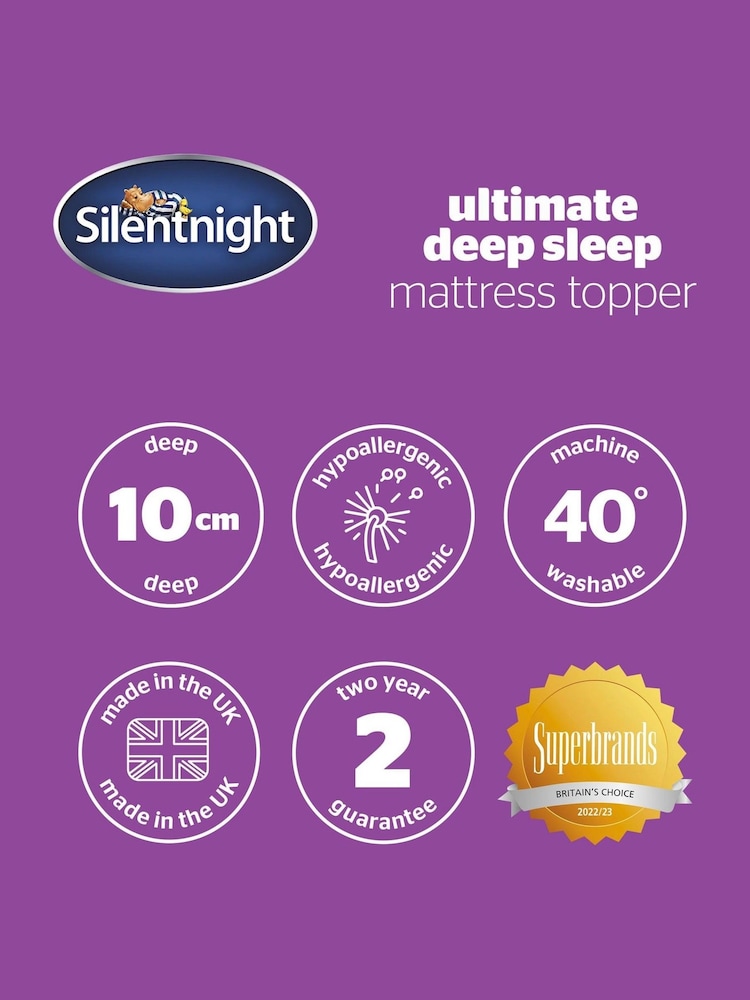 Silentnight White Luxury Deep Sleep 100% Cotton Mattress Topper - Image 8 of 8