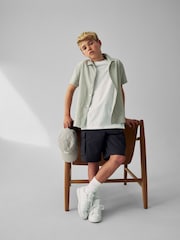 رمادي - Short Sleeves Textured Shirt (3-16yrs) - صورة 4 من 8