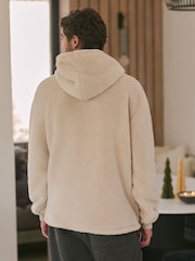 Cream Fleece Borg Overhead Hoodie - Image 3 of 9