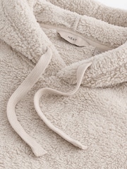 Cream Fleece Borg Overhead Hoodie - Image 8 of 9