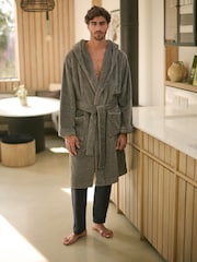 Blue Supersoft Hooded Dressing Gown - Image 2 of 10