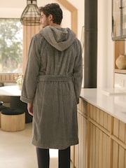 Blue Supersoft Hooded Dressing Gown - Image 3 of 10