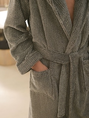 Blue Supersoft Hooded Dressing Gown - Image 6 of 10
