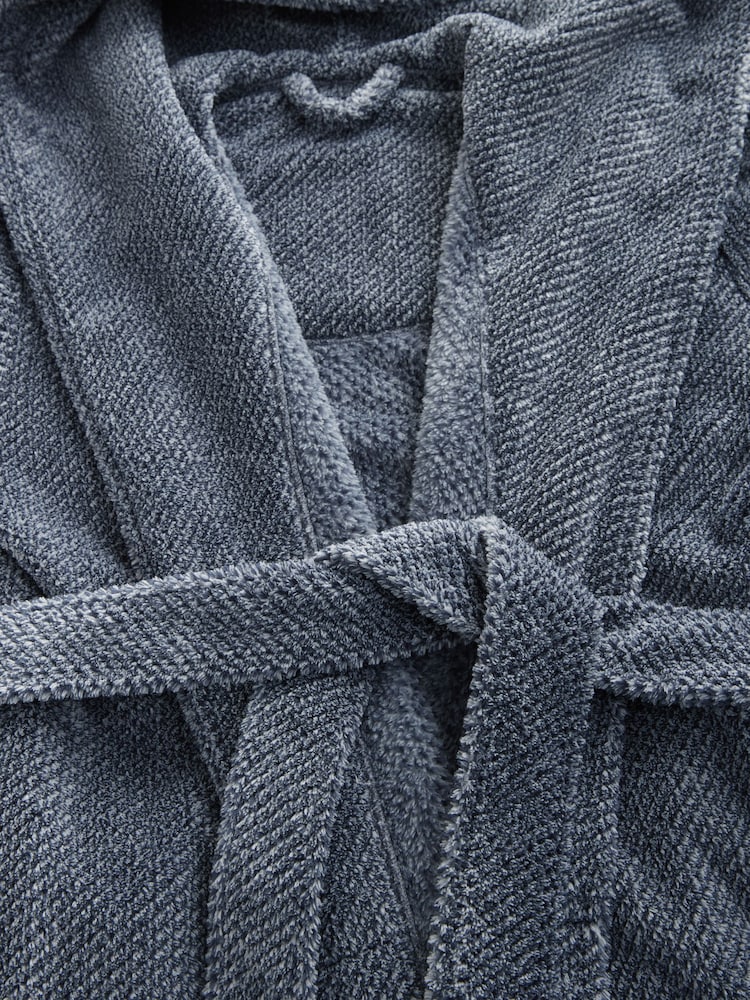 Bleu - Robe de chambre super douce À capuche - Image 8 of 10