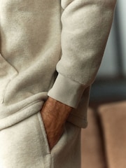 Stone Neutral Fleece Borg Lined Brushed Hoodie - Image 5 of 6