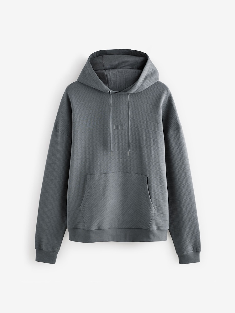Gris d'ardoise - EDIT Heavyweight Textured Sweat-shirt à capuche - Image 6 of 8