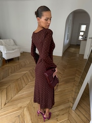 Never Fully Dressed Brown Icon Mesh Dress - Image 3 of 4