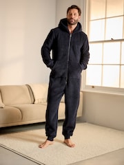 Navy Blue Fleece All-In-One - Image 1 of 8