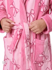 Harry Bear Pink Bows And Stripes Dressing Gown - Image 5 of 10