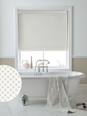 Laura Ashley Dove Grey Wickerwork Made to Measure 100% Cotton Roman Blinds - Image 1 of 6