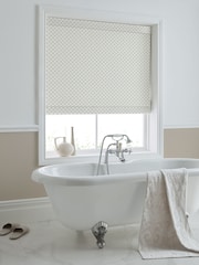 Laura Ashley Dove Grey Wickerwork Made to Measure 100% Cotton Roman Blinds - Image 5 of 6