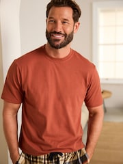 Orange/Neutral Check Motionflex Cosy 100% Cotton Pyjamas Set - Image 3 of 8