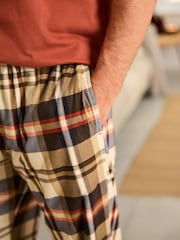 Orange/Neutral Check Motionflex Cosy 100% Cotton Pyjamas Set - Image 5 of 8