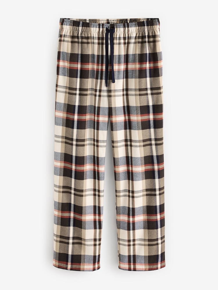 Orange/Neutral Check Motionflex Cosy 100% Cotton Pyjamas Set - Image 8 of 8