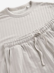 Light Grey EDIT Textured Jersey Short Pyjamas Set - Image 10 of 10