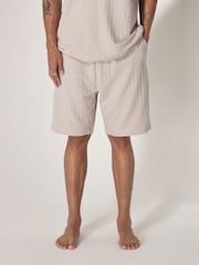 Light Grey EDIT Textured Jersey Short Pyjamas Set - Image 3 of 10