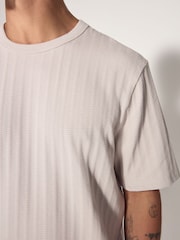 Light Grey EDIT Textured Jersey Short Pyjamas Set - Image 4 of 10