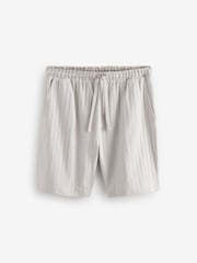 Light Grey EDIT Textured Jersey Short Pyjamas Set - Image 7 of 10
