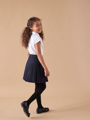 Navy Blue Regular Waist Pleated School Skirts 2 Pack (3-16yrs) - Image 5 of 7