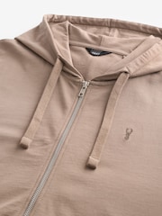 Stone Neutral 100% Cotton Lightweight Zip Up Hoodie - Image 7 of 8