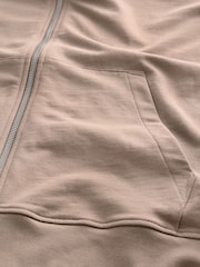 Stone Neutral 100% Cotton Lightweight Zip Up Hoodie - Image 8 of 8