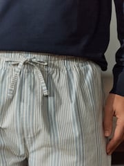 Navy Blue Stripe Woven Sweatshirt Pyjamas Set - Image 7 of 13
