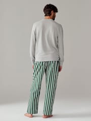Grey/Green Stripe Woven Sweatshirt Pyjamas Set - Image 2 of 9