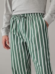 Grey/Green Stripe Woven Sweatshirt Pyjamas Set - Image 3 of 9