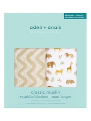 Pack de 2 mantas básicas de muselina de algodón 100 % Tanzania de aden + anais - Imagen 4 de 4