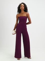 River Island Purple Sleeveless Bandeau Jumpsuit - Image 1 of 4
