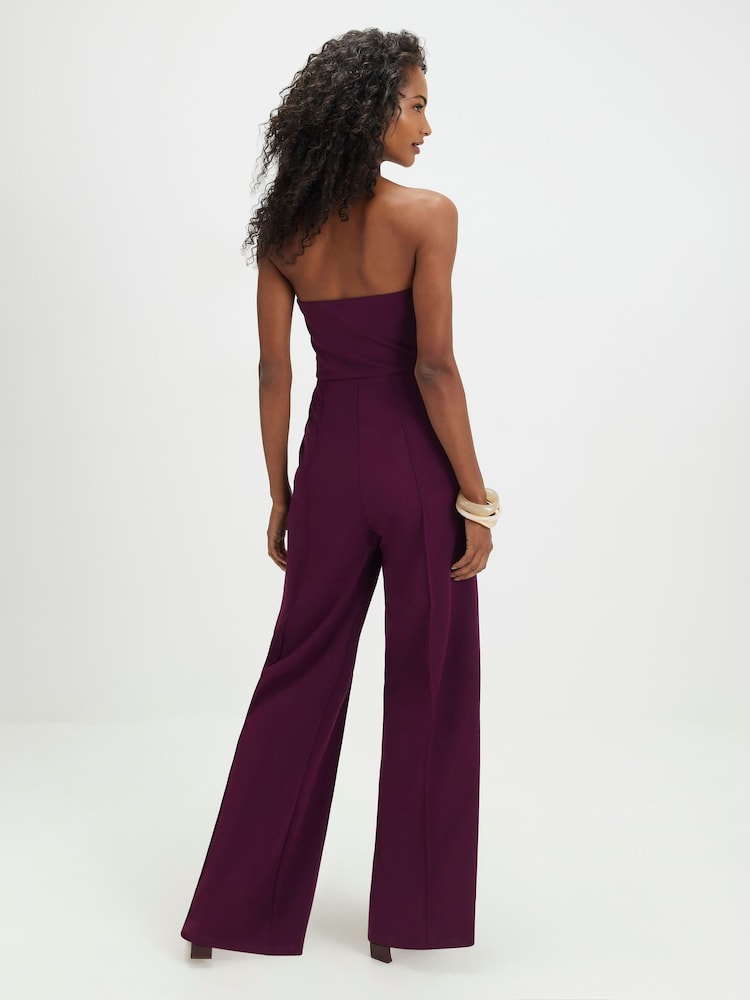 River Island Purple Sleeveless Bandeau Jumpsuit - Image 2 of 4 River Island Purple Sleeveless Bandeau Jumpsuit - Image 2 of 4