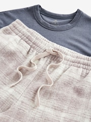 Blue/Grey Check Cosy Brushed Pyjamas Set - Image 10 of 11