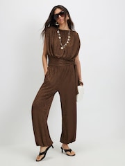 River Island Brown Printed Jacquard Balloon Trousers - Image 2 of 4