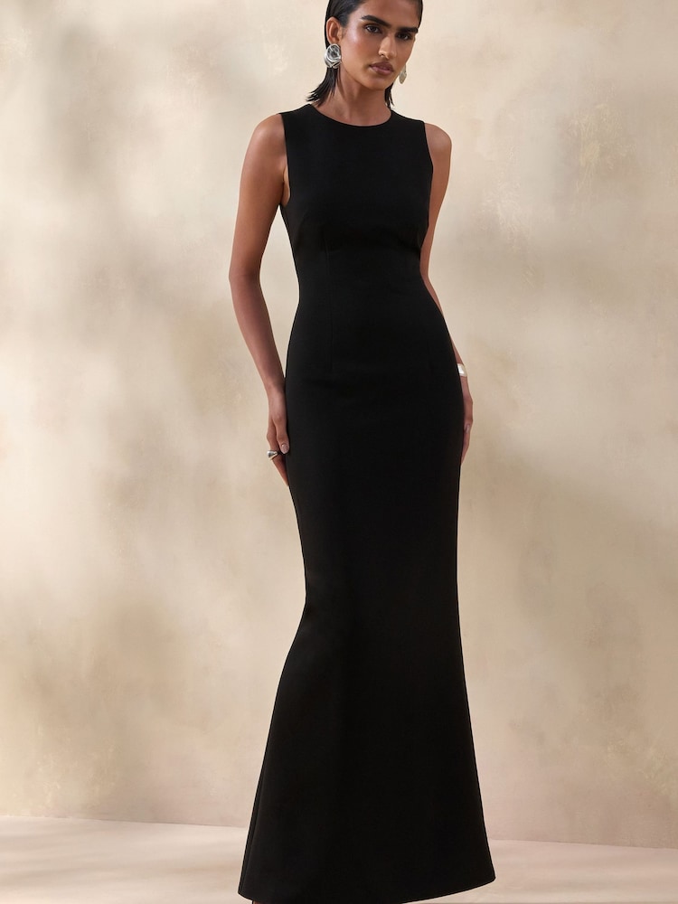 Club L London Black Astrelle High-Neck Maxi Dress - Image 1 of 4
